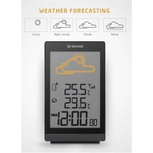 X-Sense Radio Controlled Wireless Weather Station W outdoor sensor clock alarm